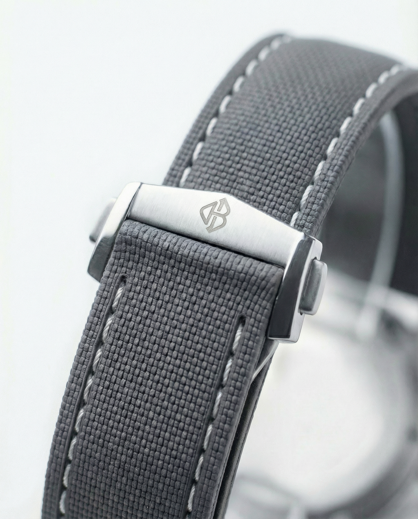 FKM Uhrenband 20mm Grau Weiße Naht – Horace & Bay